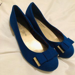 Christian Siriano Royal Blue Bow Flats, 5.5